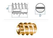 M3 x 12 x AD6mm Rampa Muffe Typ A Messing  (10 Stk.)