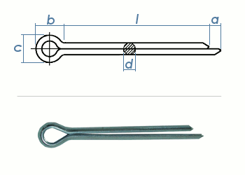 1 x 20mm Splint DIN94 Stahl verzinkt  (100 Stk.)