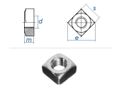 M8 Vierkantmuttern DIN557 Stahl verzinkt FKL5 (100 Stk.)