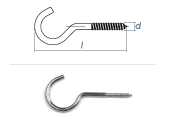 100mm Schraubhaken gebogen verzinkt mit Holzgewinde (10...
