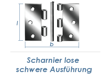 50 x 50mm schweres Scharnier lose verzinkt  (1 Stk.)