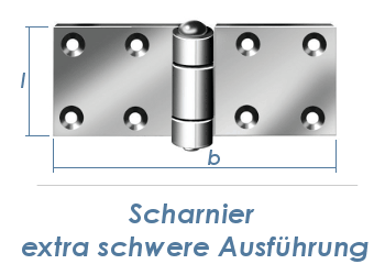 130 x 50mm schweres Scharnier verzinkt  (1 Stk.)