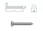6,3 x 32mm Blechschrauben Senkkopf TX verzinkt  DIN7982-C...