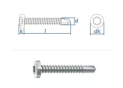 3,5 x 13mm Bohrschrauben Linsenkopf TX DIN7504 Stahl...