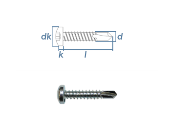 3,5 x 19mm Bohrschrauben Linsenkopf TX DIN7504 Stahl verzinkt (100 Stk.)