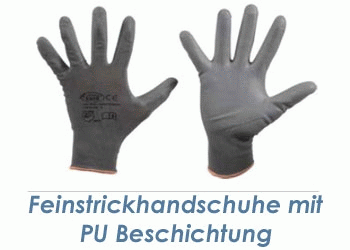 Feinstrickhandschuhe PU grau Gr. 10 (XL) (1 Stk.)