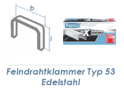 8mm Klammern Typ 53 Edelstahl (1 Pkg. zu 2500 Stk.) 