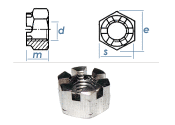 M8 Kronenmuttern DIN935 Edelstahl A2 (1 Stk.)