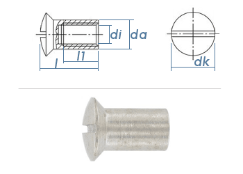 M6 x 15mm Hülsenmutter mit Linsensenkkopf Edelstahl A1 (1 Stk.)