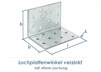 100 x 100 x 80mm Lochplattenwinkel verzinkt (1 Stk.)