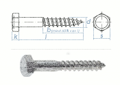 8 x 70mm Sechskant-Holzschrauben DIN571  Edelstahl A2 (1...