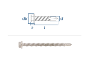 4,8 x 45mm Bohrschrauben Sechskantkopf DIN7504 Edelstahl...