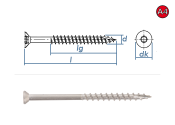4,5 x 50mm Holzbauschrauben TX Senkkopf Edelstahl A4  (10...