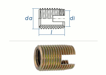 M4 x 8mm Ensat Typ S-302 Gewindeeinsatz Stahl gelb chromatiert (1 Stk.)