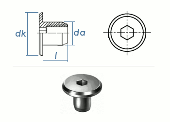 Zölzer-Vierkantschraube M6 x 30mm, mit Platte 18 x 20 x 4 mm