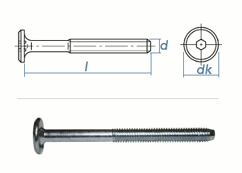 M6 x 100mm Zylinderkopfschrauben SW4 verzinkt - Schraub