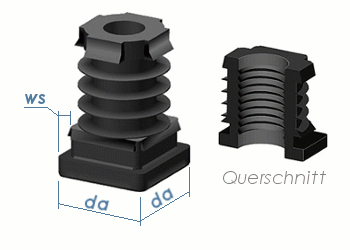 25 x 25mm / M8 / WS:1,5-2mm Gewindestopfen PA schwarz (1 Stk.)