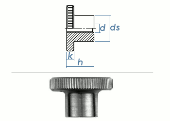 M8 Rändelmutter hohe Form DIN466 Edelstahl (1 Stk.)