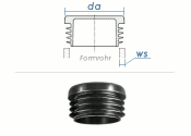 42mm / WS:0,8-2,5mm Lamellenstopfen rund PE schwarz (10...