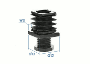 25 x 25mm Justierstopfen PA schwarz (1 Stk.)