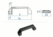 136 x 25 x 42mm verstärkter PA Kunststoffgriff  Form...