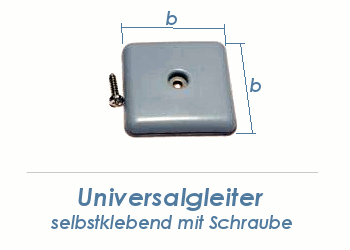 35 x 35mm Universalgleiter selbstklebend / mit Schraube (1 Stk.)