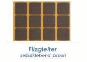 20 x 20mm Filzgleiter braun selbstklebend  (1 Karte zu 50 Stk.)