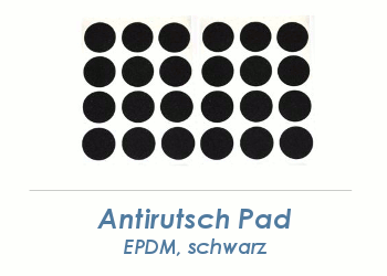 20mm Antirutsch Pad schwarz selbstklebend (1 Karte zu 5
