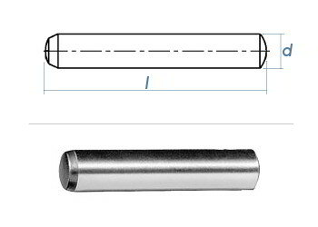 10x MIL spec Zylinderstift DIN 1473 6 x 50 mm Stift mit Rille Kerbstift 