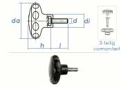 M12 x 60mm Sterngriff PA ähnl. DIN 6336  (1 Stk.)