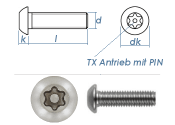 M5 x 10mm Linsenflachkopfschraube TX+PIN ähnl....