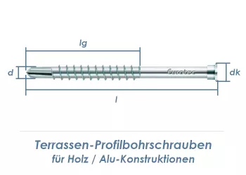 5,5 x 61mm Profilbohrschrauben C1 für Holz / Alu Konstruktionen (10 Stk.)