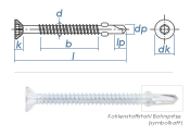 5,5 x 85mm Bi-Metall Flügelbohrschrauben Senkkopf TX...