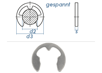 2,3mm Sicherungsscheibe DIN 6799 Edelstahl (100 Stk.)