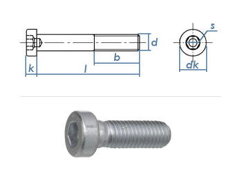 M4 x 20mm Zylinderschraube DIN6912 Stahl verzinkt FKL 8.8  (10 Stk.)