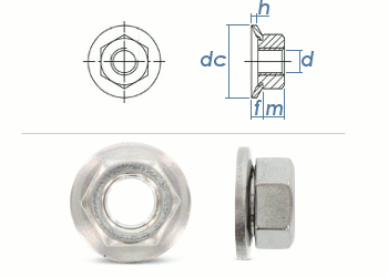 M4 Sechskant-Kombimutter mit beweglicher Scheibe Edelstahl A2 (10 Stk.)