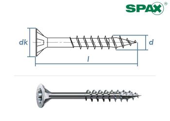 4,5 x 40mm SPAX Universalschrauben T-Star plus TG T20 Wirox (100 Stk.)