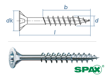 6 x 130mm SPAX Universalschrauben T-Star plus TG T20 Wirox (10Stk.)