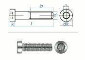 M3 x 20mm Zylinderschraube DIN7984 Edelstahl A2  (10 Stk.)