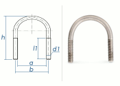 M10 x 30 x 70mm (3/4") Rundstahlbügel DIN3570...