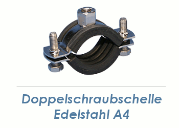 37-44mm (1 1/4") Schraubrohrschellen M8M10 Edelstahl A4 (1 Stk.)