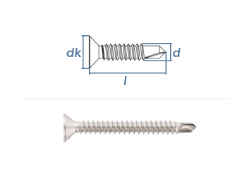 5,5 x 19mm Bohrschrauben Senkkopf TX DIN7504 Edelstahl A2  (10 Stk.)